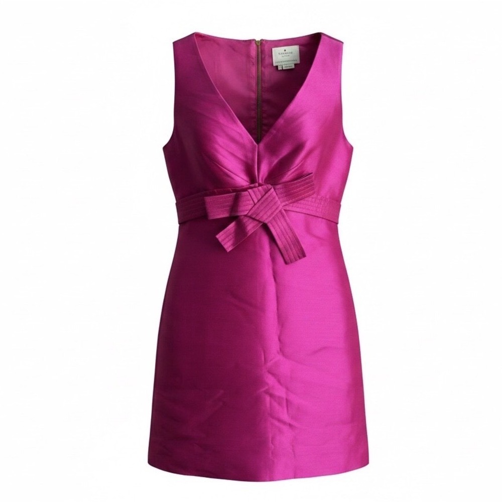 Kate Spade New York Pink Silk Blend Bow Faille Cocktail Dress Size 10 Magenta